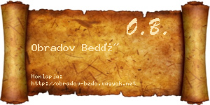 Obradov Bedő névjegykártya